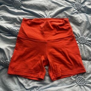 Aritzia Orange Bike Shorts High-Waisted Athletic